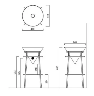 Металлическая структура-консоль Kerama Marazzi Cono CO.44\WHT.M 44 см белый матовый